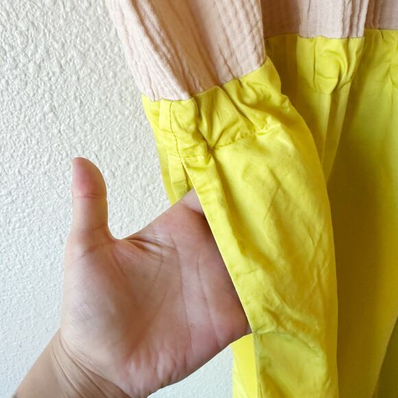 Cecilia Sorensen Dress Gauze Cream White Neon Yellow Green sz S - Picture 6 of 10